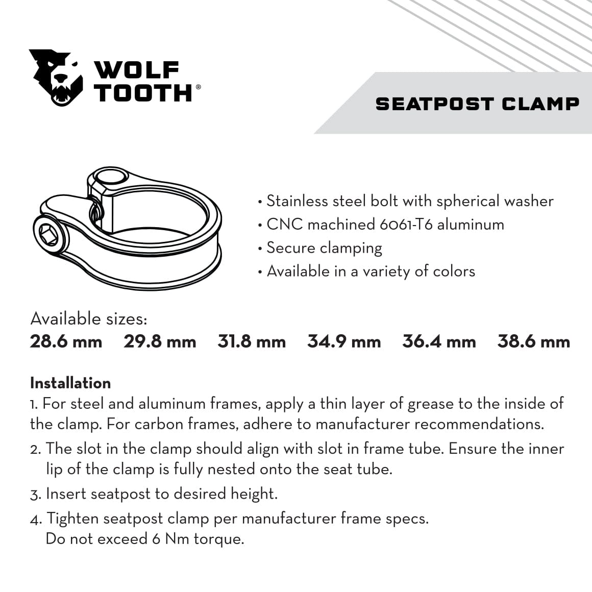 Wolf Tooth Seatpost Clamp - Bolt Closure