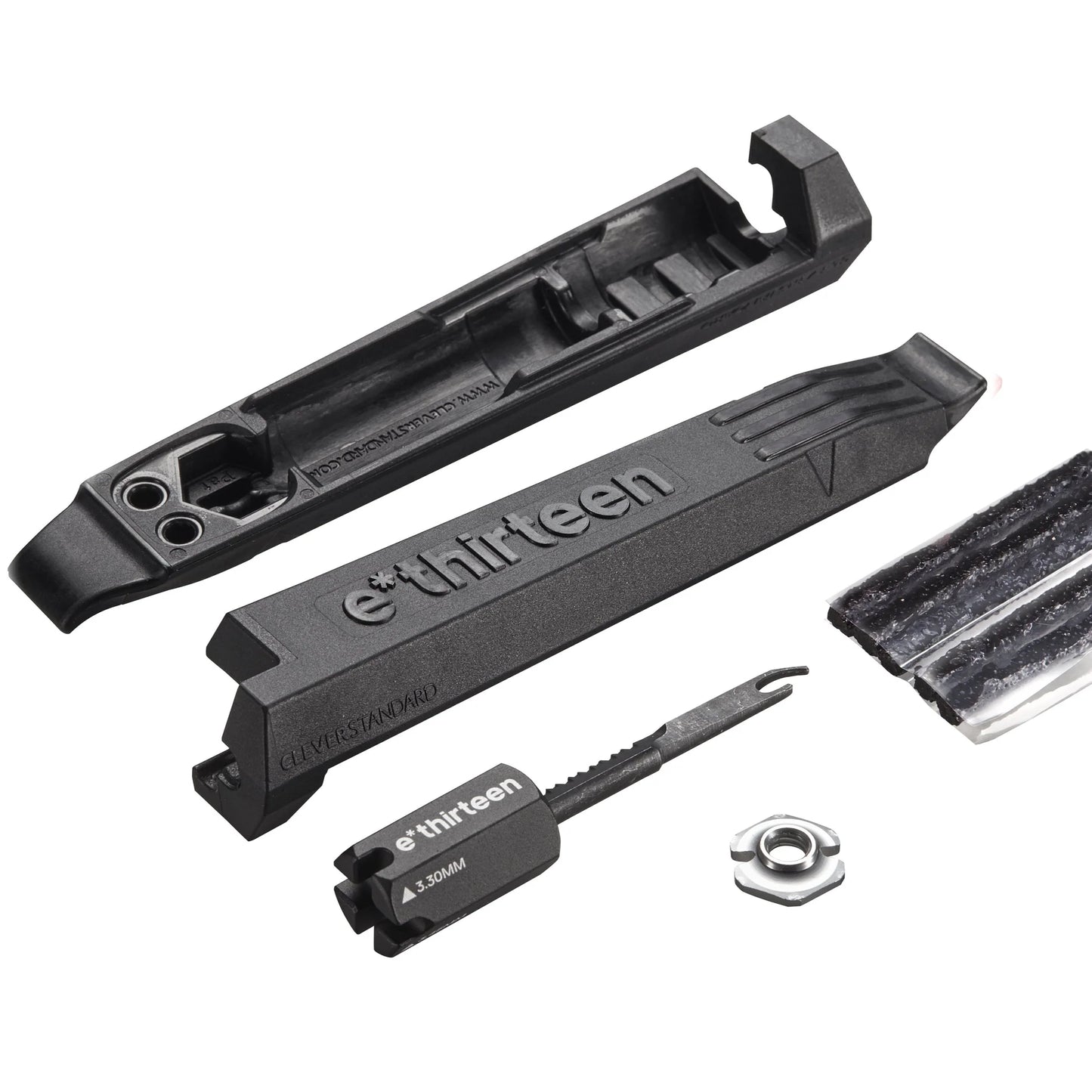 e*thirteen Tire Lever & Plug Repair Kit: Tire Levers, Puncture Plug Needle, Spoke Wrench