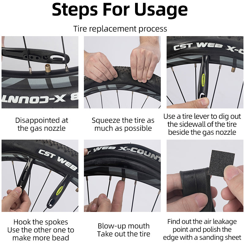 Rockbros Flat Tire Repair Kit: Pump, Levers, Patch Kit