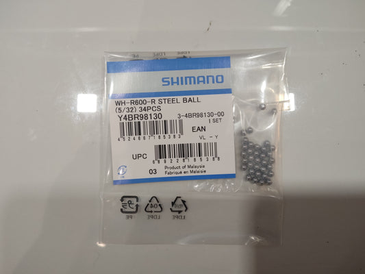 Shimano WH-R600-R Steel Ball Bearings 5/32" 34pcs set Y4BR98130