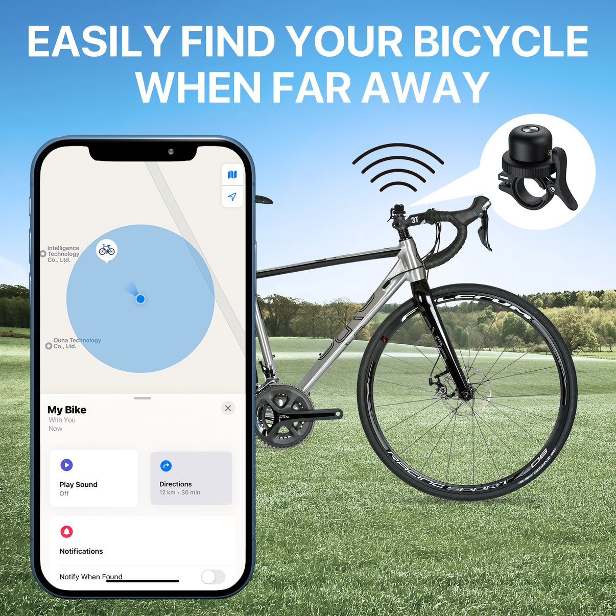 MiLi MiTag Bike Bell (Apply Find My integrated)