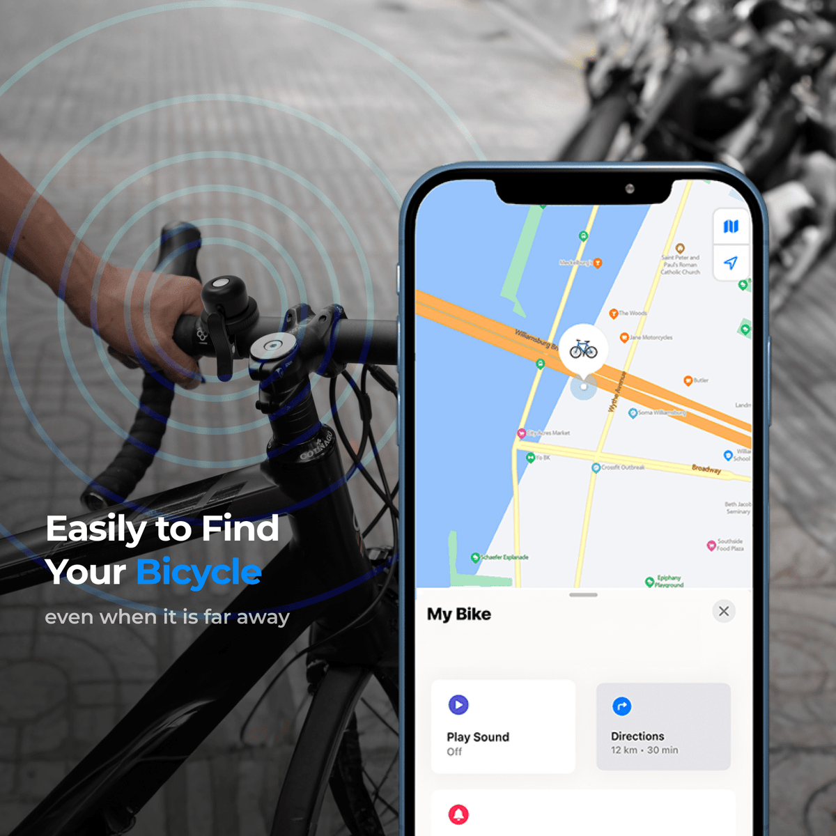 MiLi MiTag Bike Bell (Apply Find My integrated)