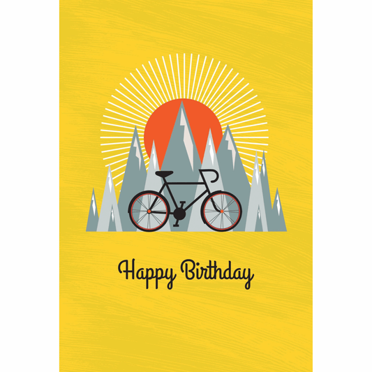 Bike & Mountains Birthday Card