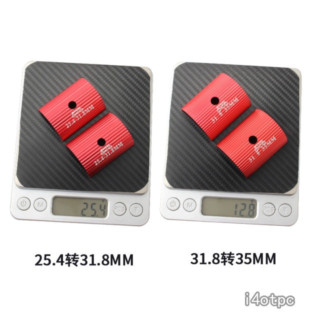 Silver Alloy Handlebar Shim: 25.4mm to 31.8mm Adaptor