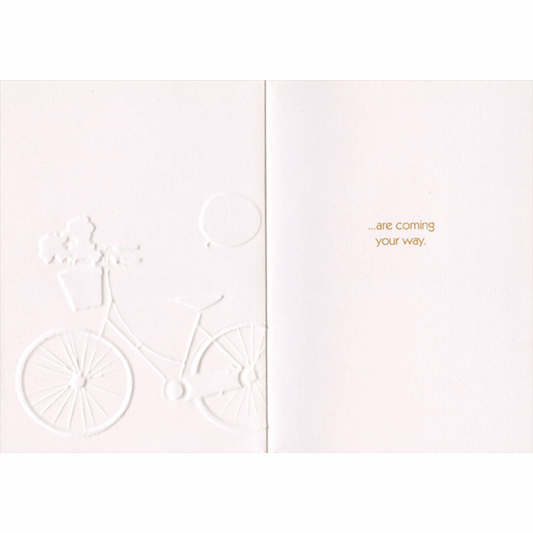 Bike w/ Balloons & Flowers Birthday Card