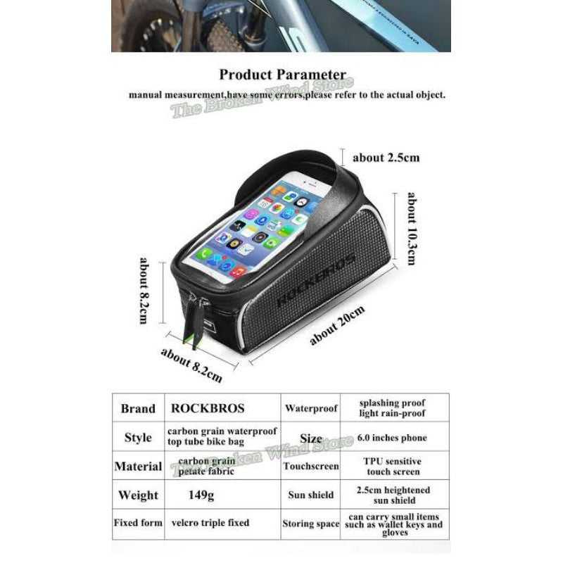 RockBros Top Tube Phone Bag - Skyline