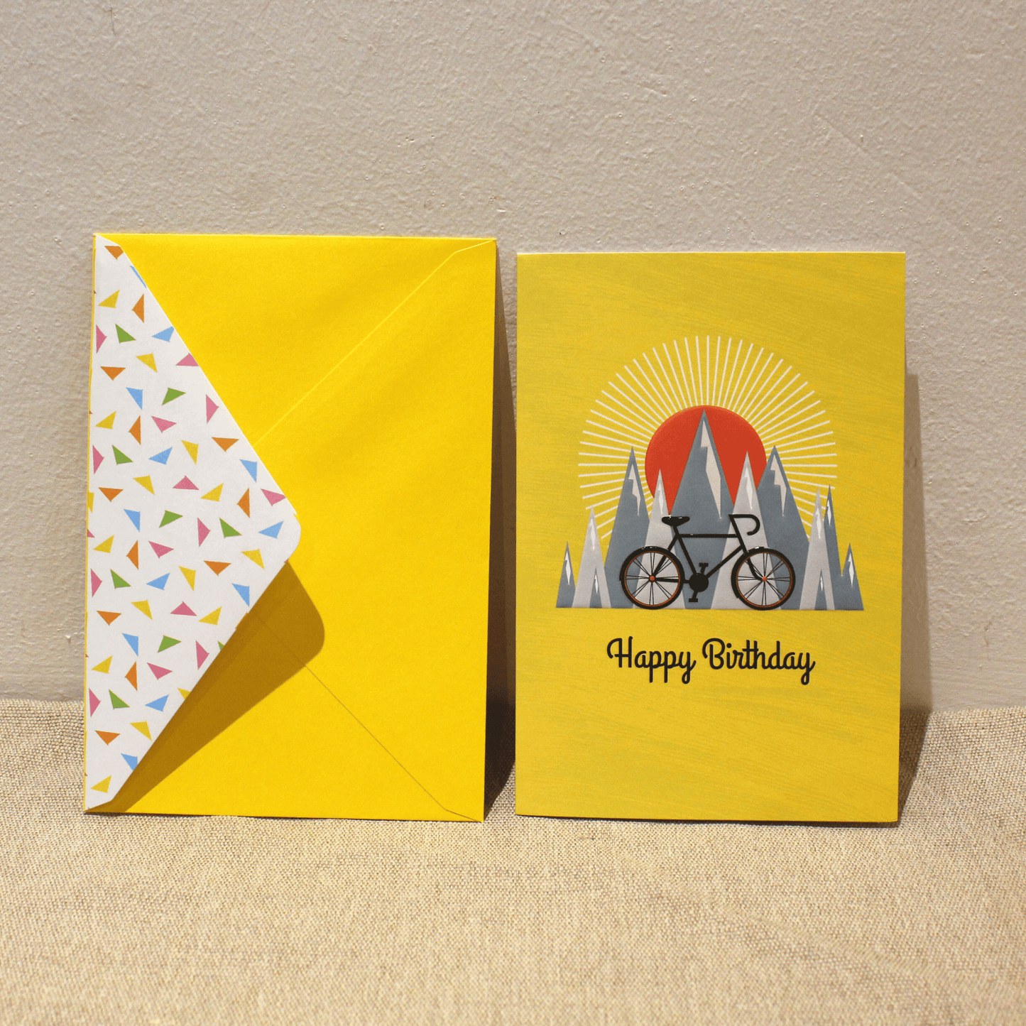 Bike & Mountains Birthday Card