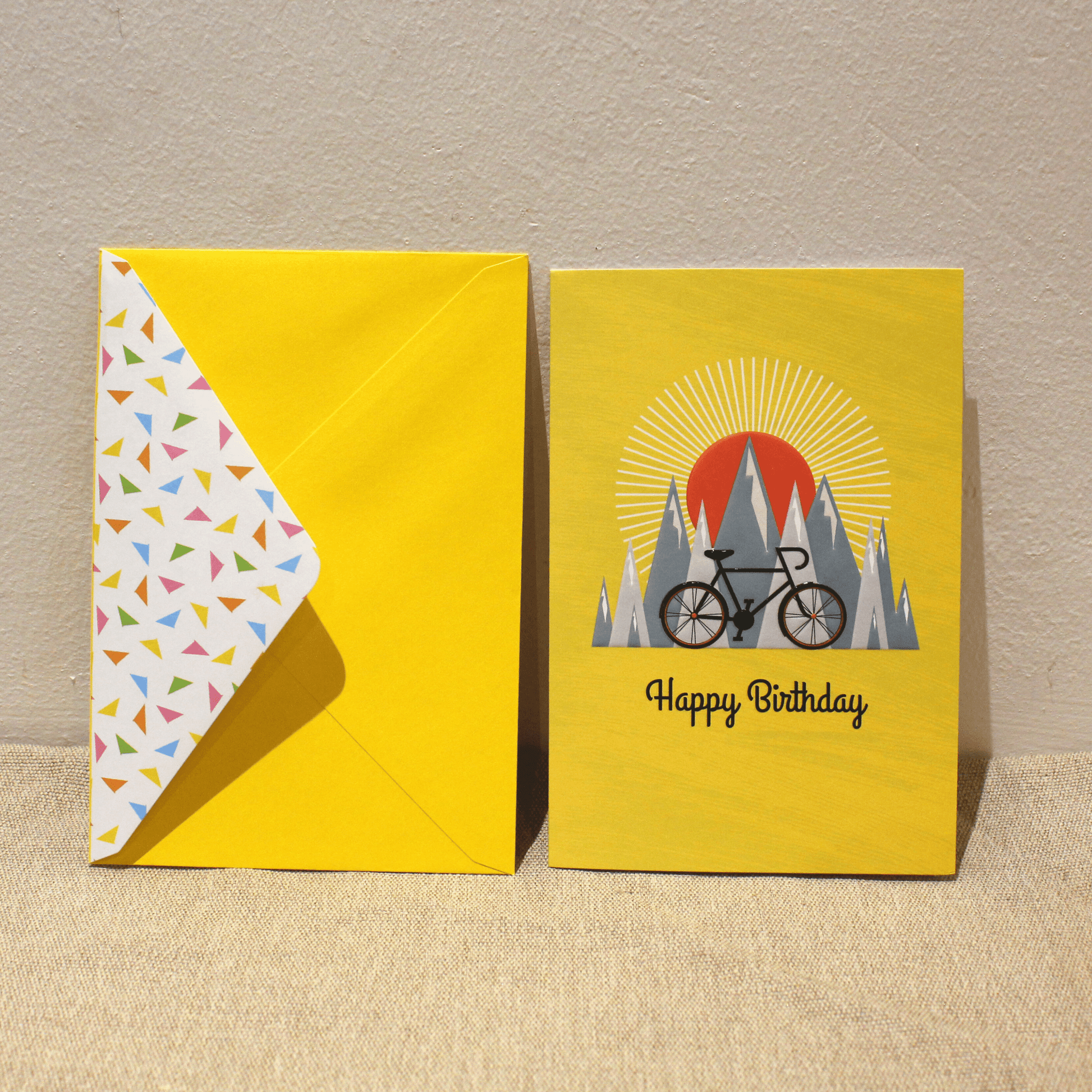 Bike & Mountains Birthday Card