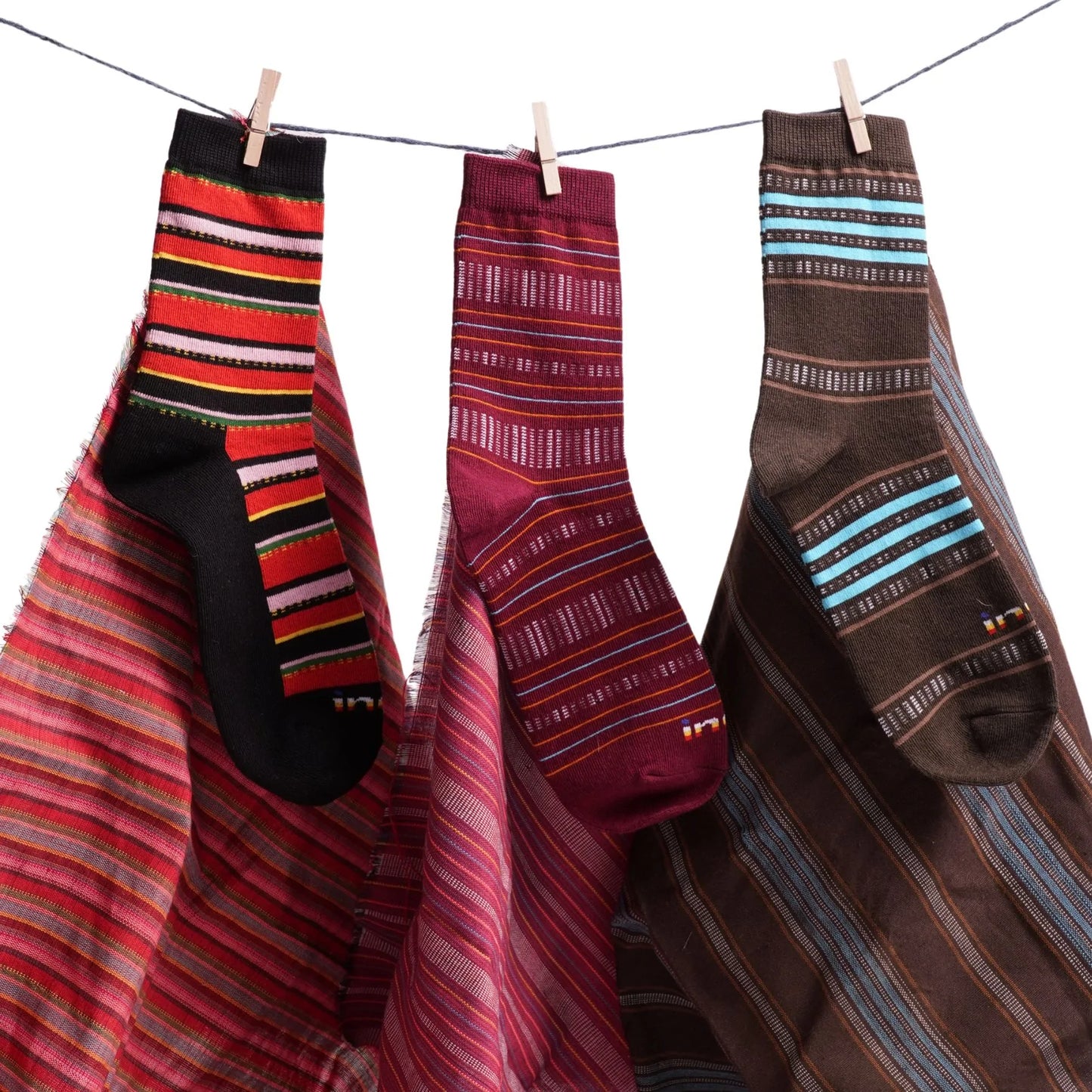 Kantarines (Maroon)- INDI Heritage Socks (Adult)