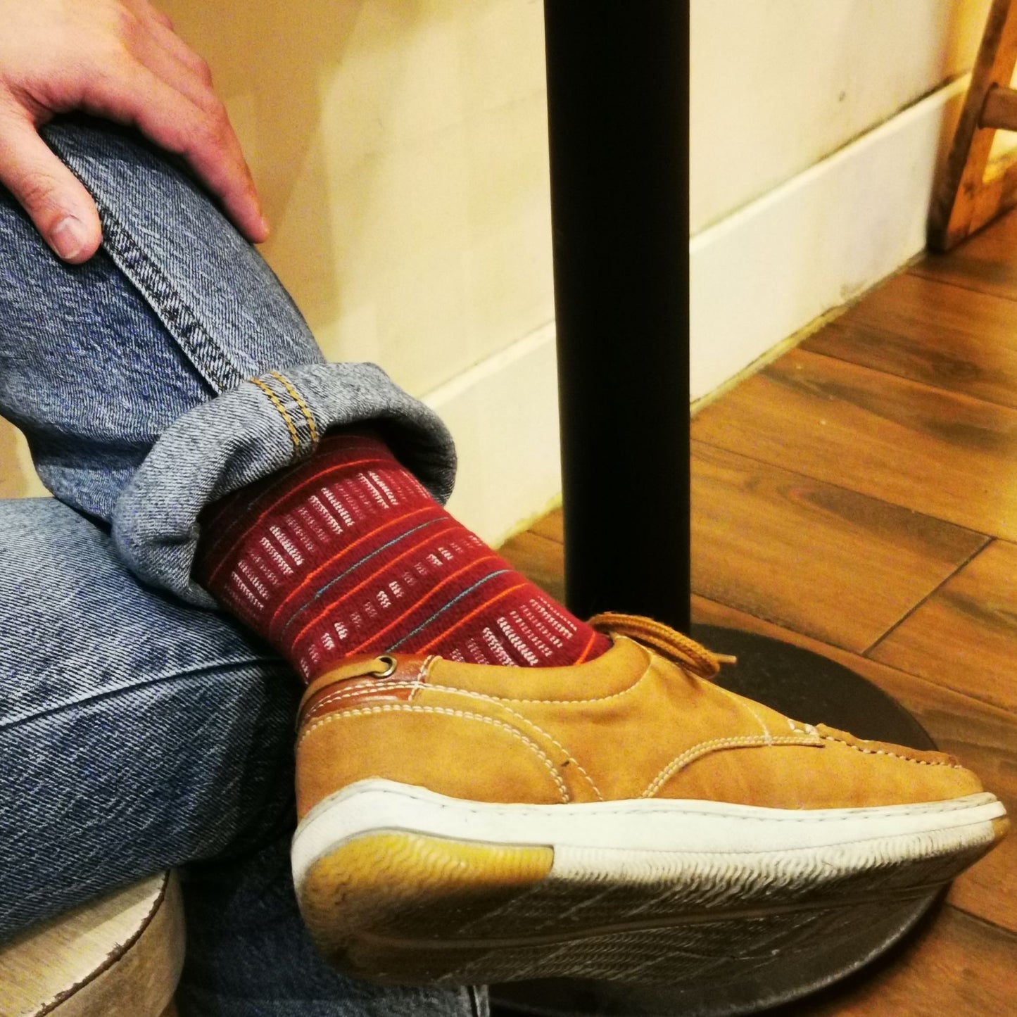 Kantarines (Maroon)- INDI Heritage Socks (Adult)