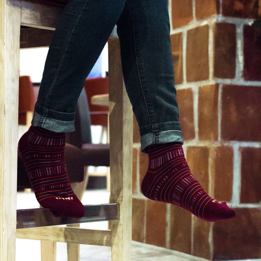 Kantarines (Maroon)- INDI Heritage Socks (Adult)