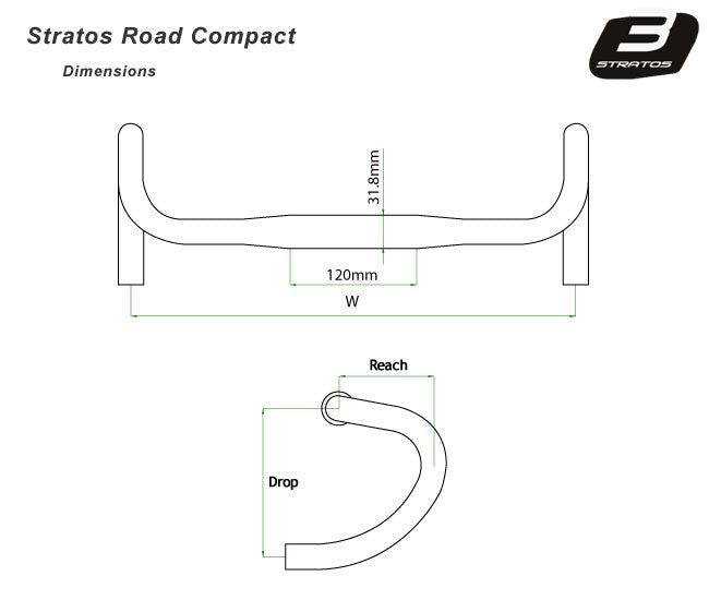 4ZA Forza Stratos Compact Shallow Drop Handlebars