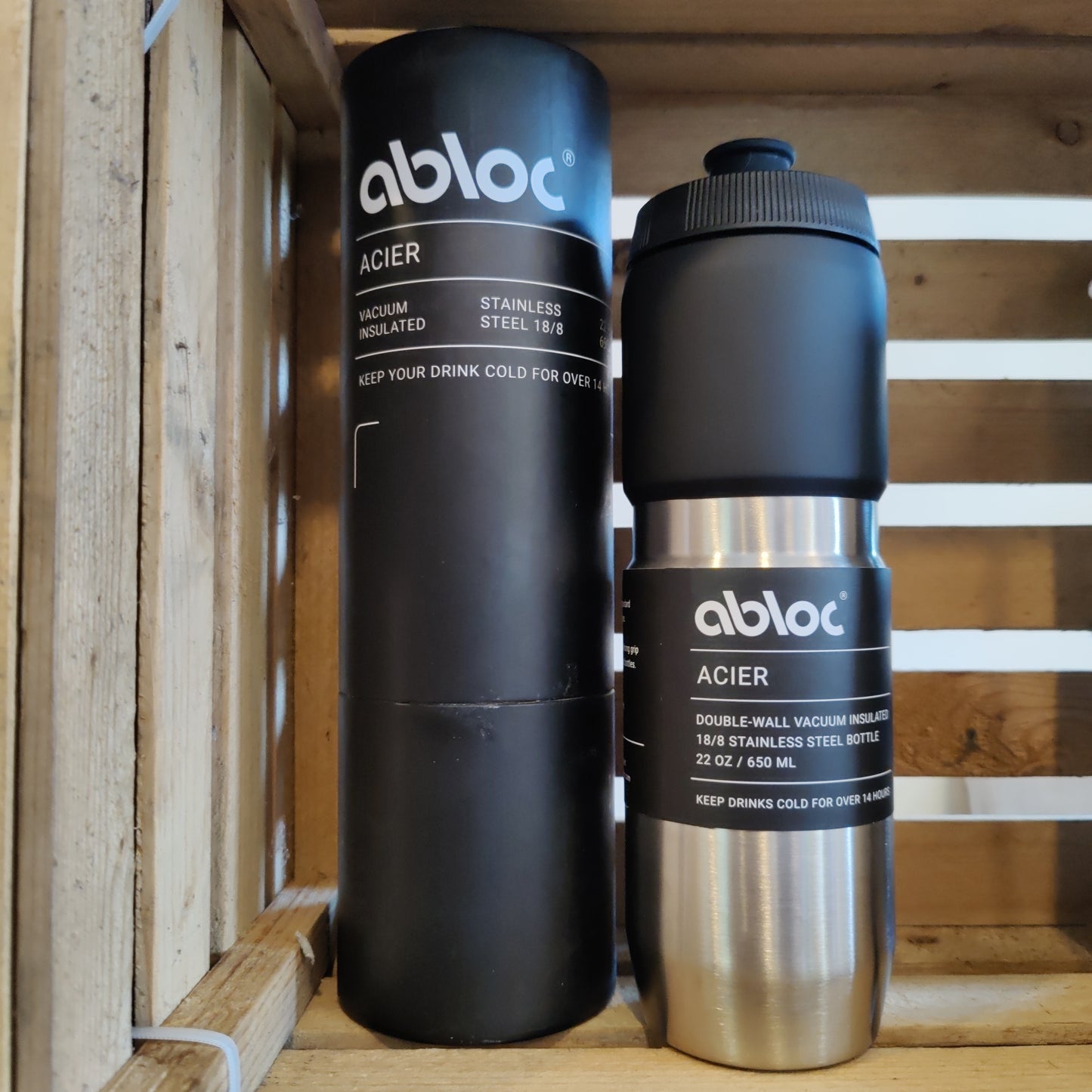 ABLOC Acier Double-Wall Vacuum Insulated Stainless Steel Bike Bottle