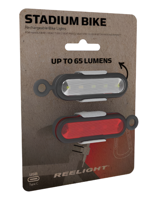 REELIGHT Stadium - Black - Rechargeable Bike Light Set