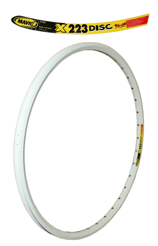 Mavic 223 26in Rim (White, 36 Hole w/ Eyelets, Disc Brakes Only)