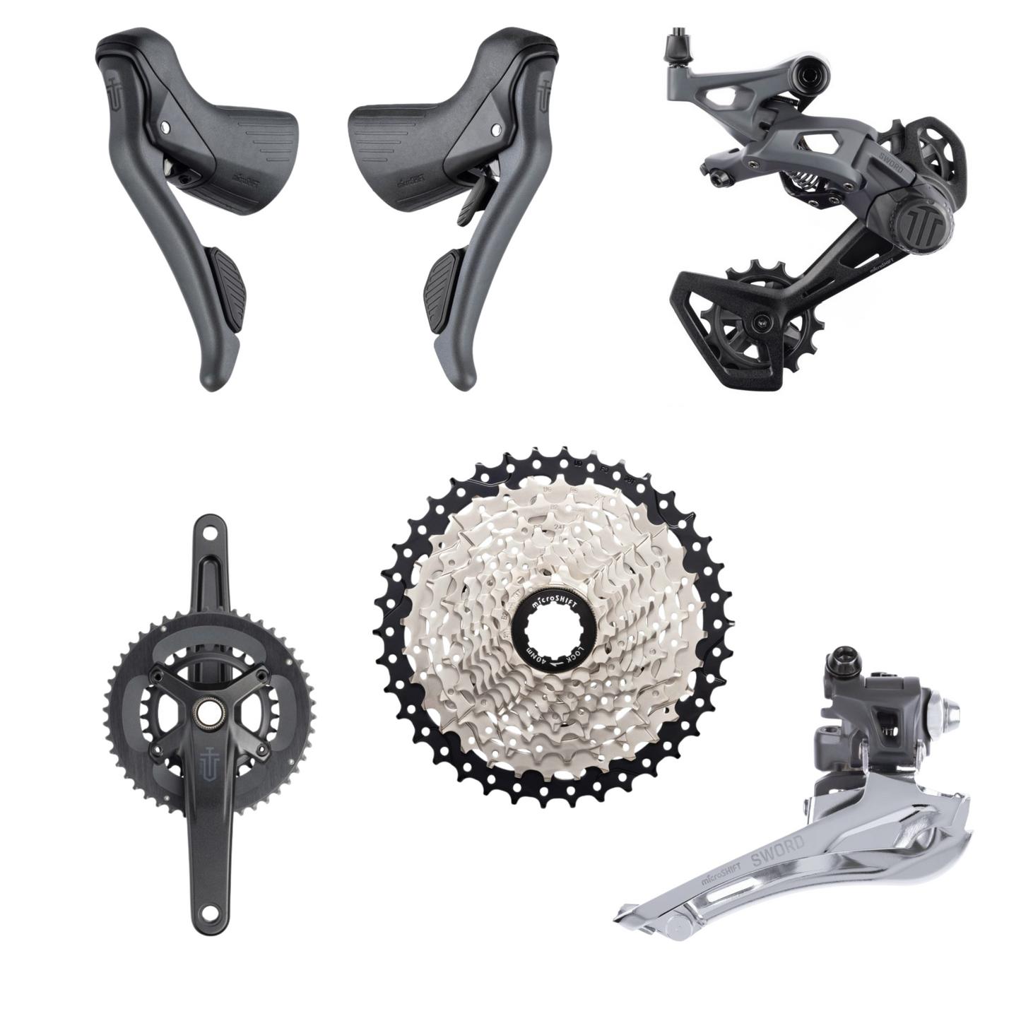 Microshift Sword Gravel Groupset (Shifter, Crankset, Cassette, Rear Derailleur)