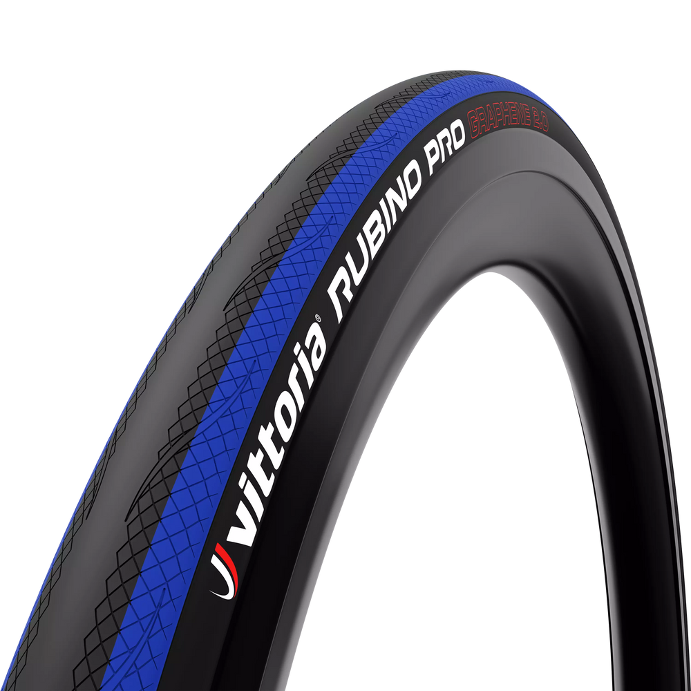 Vittoria Rubino Pro IV Road Tires (700 x 25, Blue Sidewalls, Tube Type)