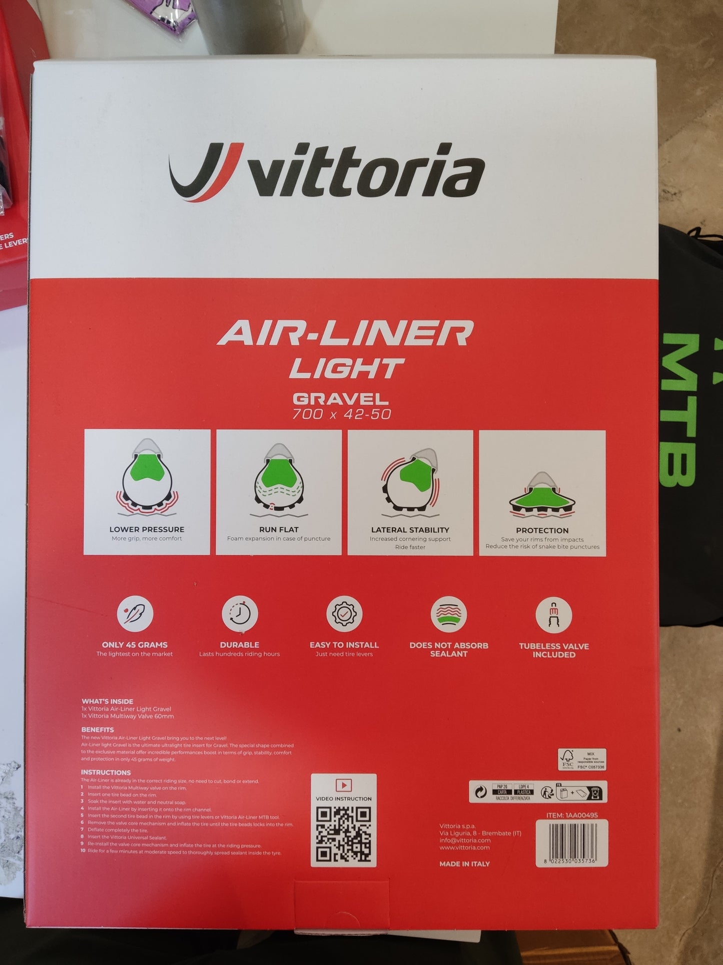 Vittoria Air-Liner Light Gravel Tubeless Tire Inserts (for 700c x 42 - 50mm Gravel tubeless tires)