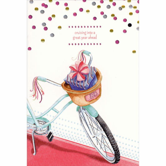 Bike w/ Basket Birthday Card
