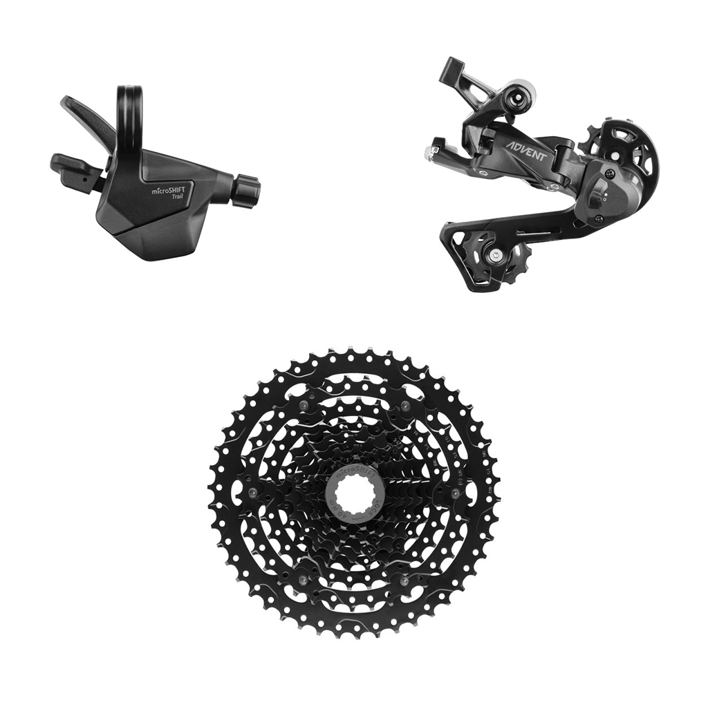 Microshift Gear Kits - Advent MTB 1 x 9 Speed (Shifter, Rear Derailleur, Cassette)